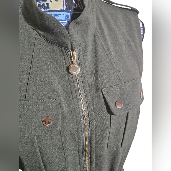 Calvin Klein Army Green Full Zip Dress 12 - Picture 4 of 9
